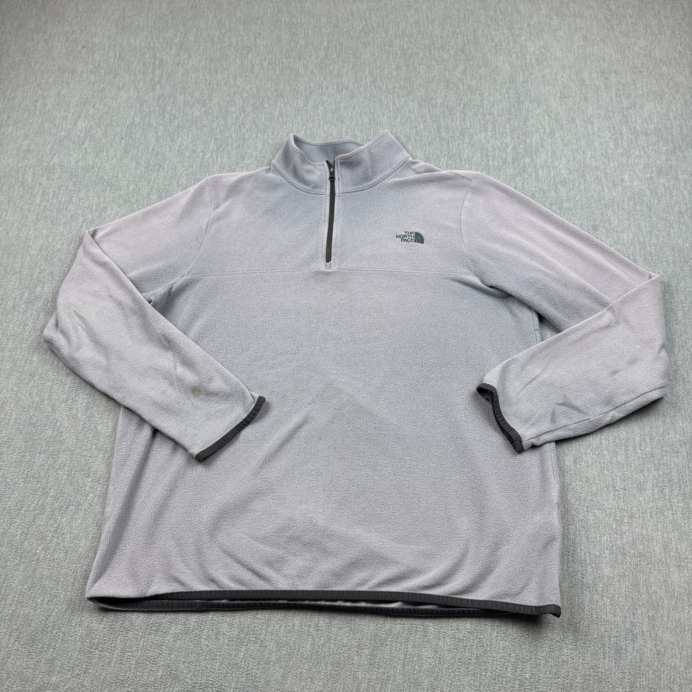 The North Face Sweater Womens XL‎ Gray Pullover Mock Neck Fleece 1/4 Zip Casual